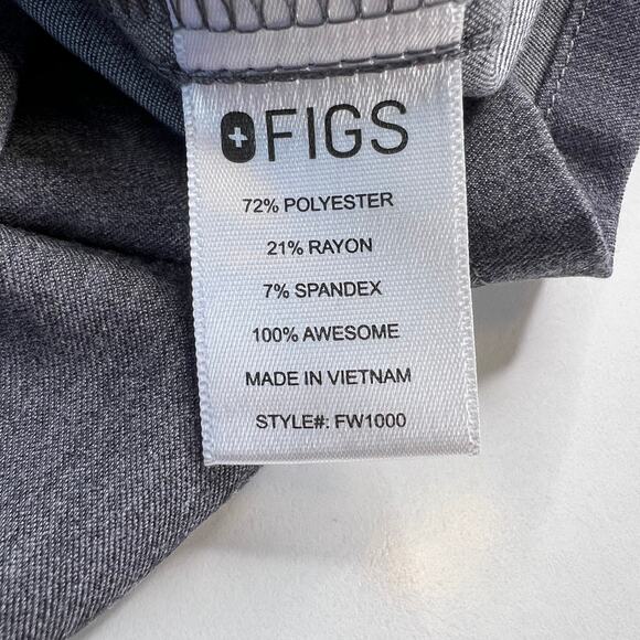 FIGS Women's Graphite Scrubs Top Short Sleeves V-Neckline Side Slits Size XXS - Picture 8 of 9